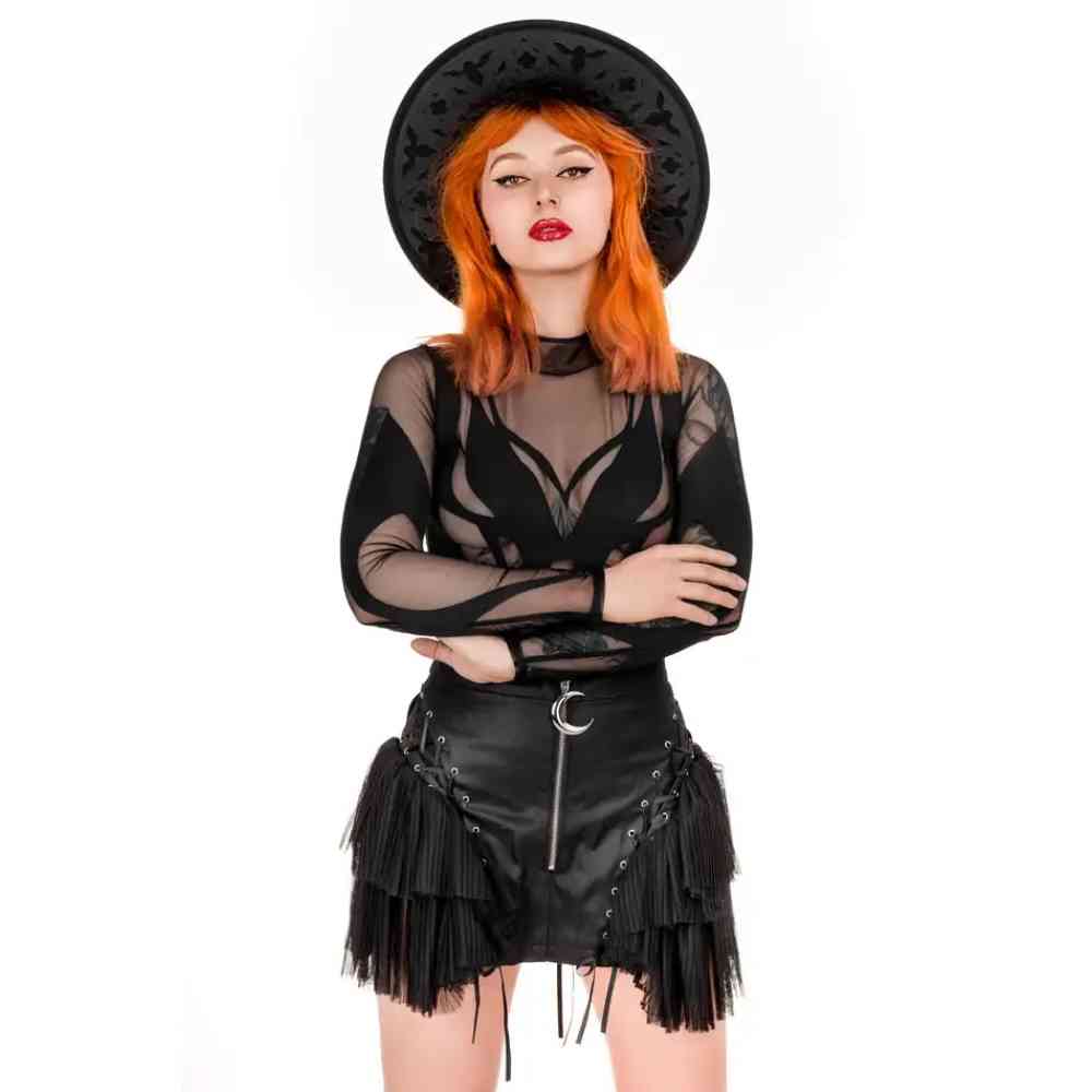 Restyle - Livia Waxed Kurzer rock - Schwarz